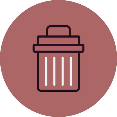 Çöp kutusu simgesi, vektör illüstrasyonu 