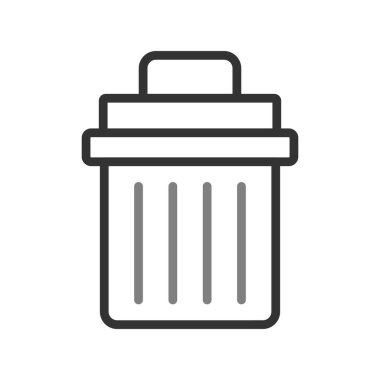 Çöp kutusu simgesi, vektör illüstrasyonu 