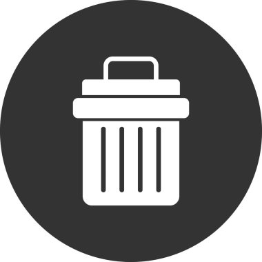 Çöp kutusu simgesi, vektör illüstrasyonu 