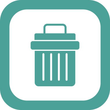 Çöp kutusu simgesi, vektör illüstrasyonu 