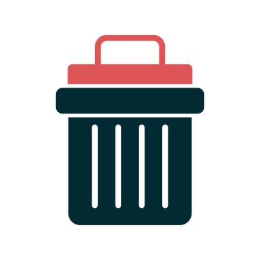 Çöp kutusu simgesi, vektör illüstrasyonu 