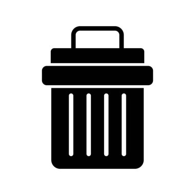 Çöp kutusu simgesi, vektör illüstrasyonu 