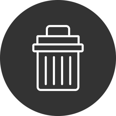 Çöp kutusu simgesi, vektör illüstrasyonu 