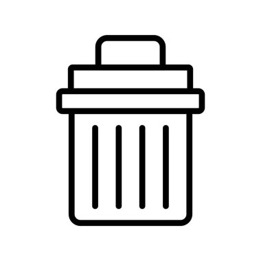 Çöp kutusu simgesi, vektör illüstrasyonu 