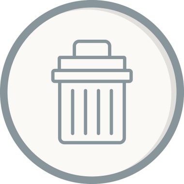 Çöp kutusu simgesi, vektör illüstrasyonu 