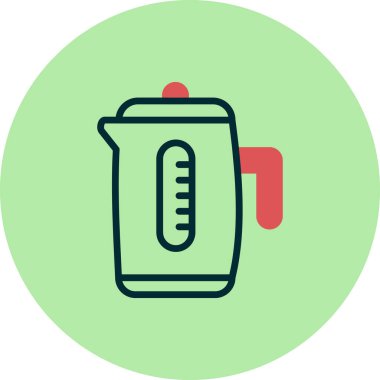 Kettle simgesi, vektör illüstrasyonu 