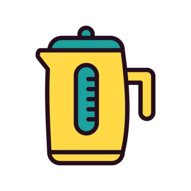 Kettle simgesi, vektör illüstrasyonu 