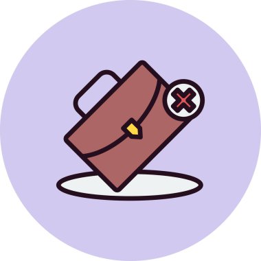  İş Kaybı konsepti, sağlık çantası simgesi, vektör illüstrasyonu 