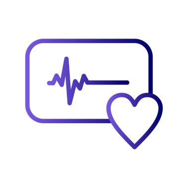 Yaşam çizgisi ve kalp simgesi, vektör illüstrasyonu  