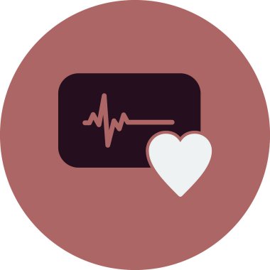 Yaşam çizgisi ve kalp simgesi, vektör illüstrasyonu 