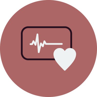 Yaşam çizgisi ve kalp simgesi, vektör illüstrasyonu 