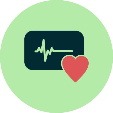 Yaşam çizgisi ve kalp simgesi, vektör illüstrasyonu 