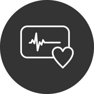 Yaşam çizgisi ve kalp simgesi, vektör illüstrasyonu 