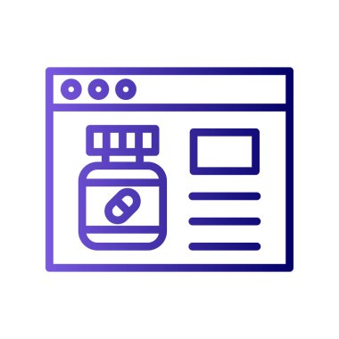 Çevrimiçi Eczane, eczane sayfasının vektör illüstrasyonu 