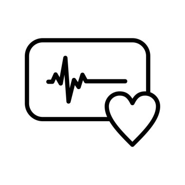 Yaşam çizgisi ve kalp simgesi, vektör illüstrasyonu 