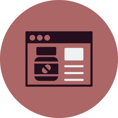 Çevrimiçi Eczane, eczane sayfasının vektör illüstrasyonu 