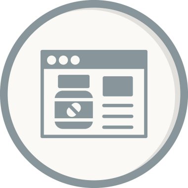 Çevrimiçi Eczane, eczane sayfasının vektör illüstrasyonu 