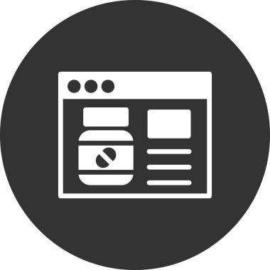 Çevrimiçi Eczane, eczane sayfasının vektör illüstrasyonu 