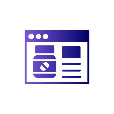 Çevrimiçi Eczane, eczane sayfasının vektör illüstrasyonu 