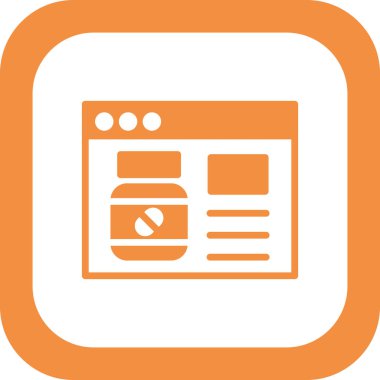 Çevrimiçi Eczane, eczane sayfasının vektör illüstrasyonu 