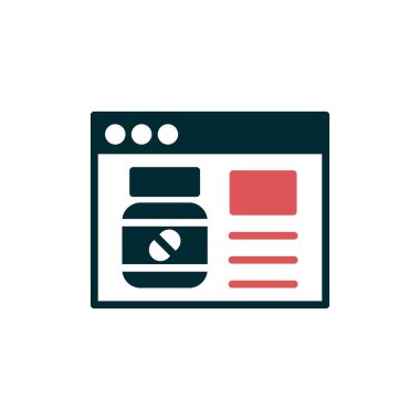 Çevrimiçi Eczane, eczane sayfasının vektör illüstrasyonu 