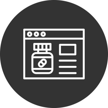 Çevrimiçi Eczane, eczane sayfasının vektör illüstrasyonu 