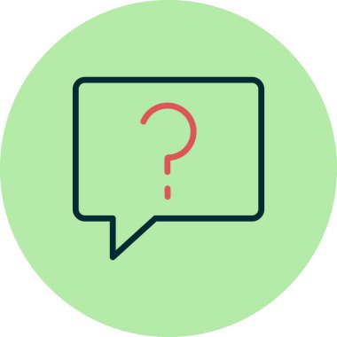 Soru işareti simgesi, vektör illüstrasyonuna yardım