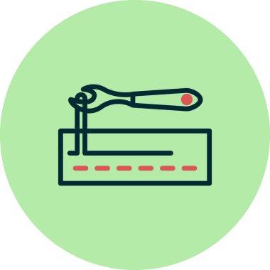 Dikiş simgesi, vektör illüstrasyonu 