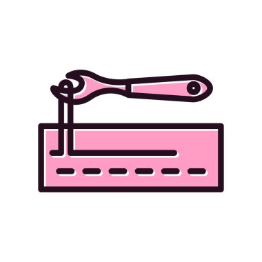 Dikiş simgesi, vektör illüstrasyonu 