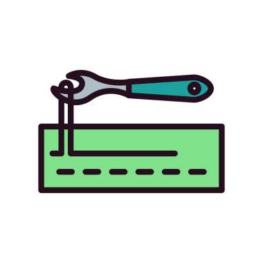 Dikiş simgesi, vektör illüstrasyonu 