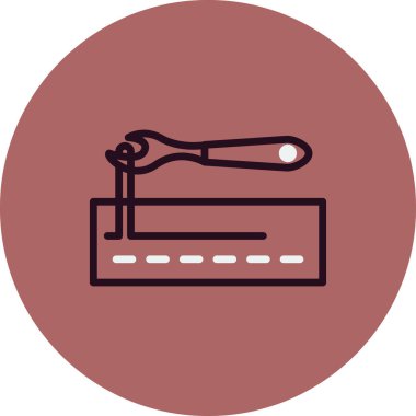 Dikiş simgesi, vektör illüstrasyonu 