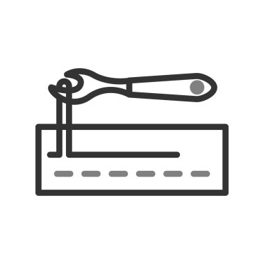 Dikiş simgesi, vektör illüstrasyonu 