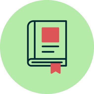 Kitap satırı simgesi, vektör çizim