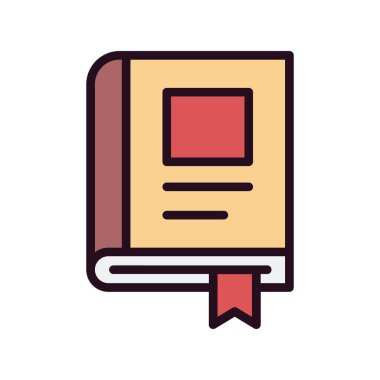 Kitap satırı simgesi, vektör çizim