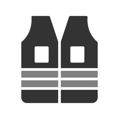 Yelek vektör illüstrasyonu, giysi simgesi