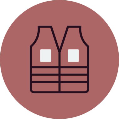 Yelek vektör illüstrasyonu, giysi simgesi