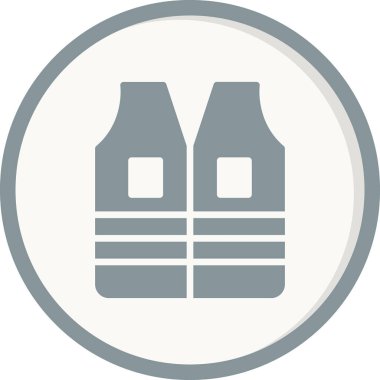 Yelek vektör illüstrasyonu, giysi simgesi