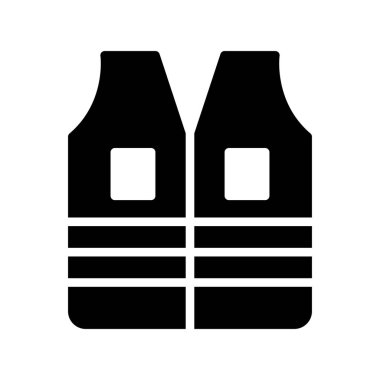 Yelek vektör illüstrasyonu, giysi simgesi