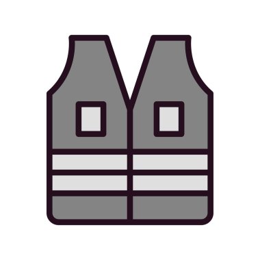 Yelek vektör illüstrasyonu, giysi simgesi