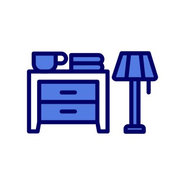 Lambalı dolap masası, basit vektör illüstrasyonu