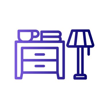 Lambalı dolap masası, basit vektör illüstrasyonu