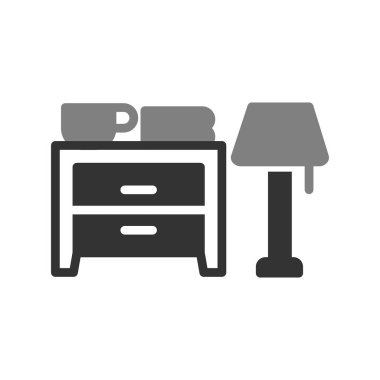 Lambalı dolap masası, basit vektör illüstrasyonu