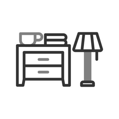 Lambalı dolap masası, basit vektör illüstrasyonu
