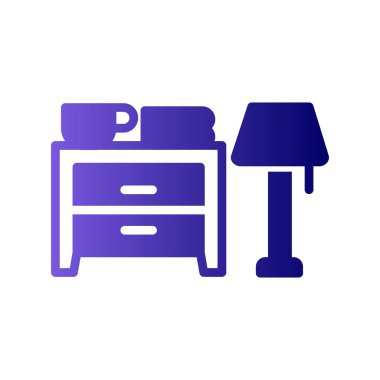 Lambalı dolap masası, basit vektör illüstrasyonu