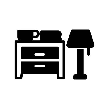 Lambalı dolap masası, basit vektör illüstrasyonu