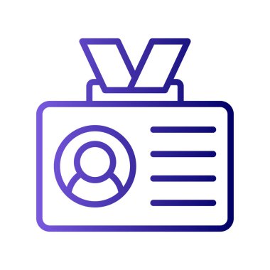 Kimlik kartı simgesi vektörü. İnce çizgi işareti. izole edilmiş sınır sembolü çizimi