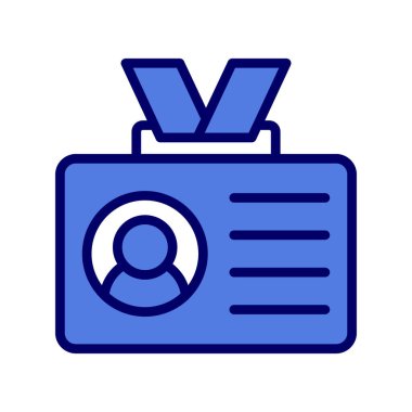 Kimlik kartı simgesi vektörü. İnce çizgi işareti. izole edilmiş sınır sembolü çizimi