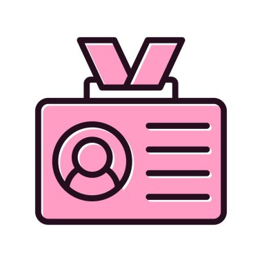 Kimlik kartı simgesi vektörü. İnce çizgi işareti. izole edilmiş sınır sembolü çizimi