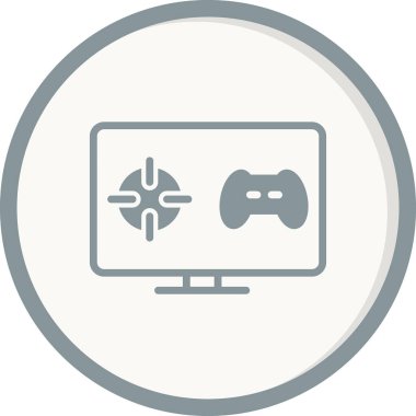 bilgisayar ekranı, Çevrimiçi Oyun simgesi, vektör illüstrasyonu