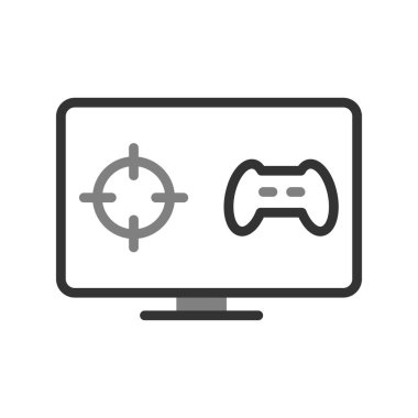 bilgisayar ekranı, Çevrimiçi Oyun simgesi, vektör illüstrasyonu